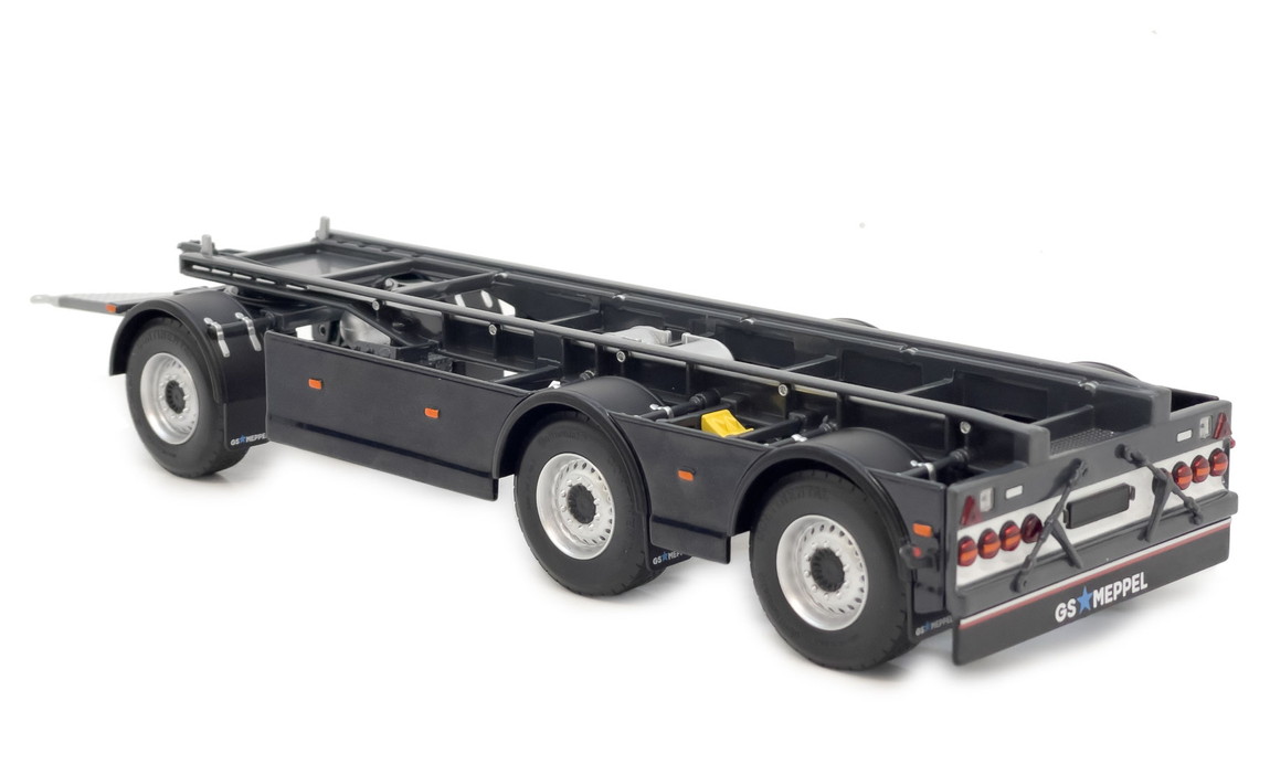 【取って置く】GS Meppel フックリフトコンテナトレーラー Volvo アンスラサイト / margemodel 1/32 ミニカー