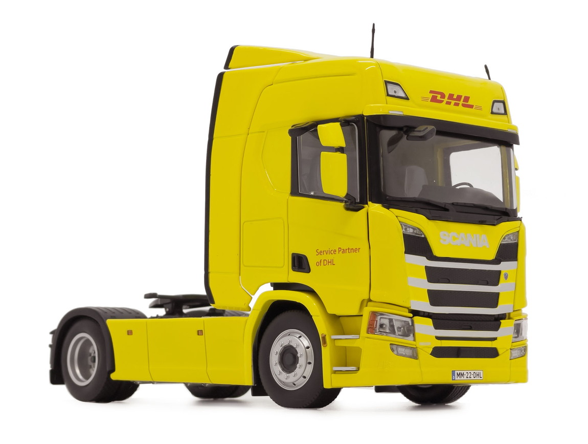 【取っておく】Scaniaスカニア R500続きもの 4x2 黄色 DHLひな型 / margemodel 1/32 ミニカー