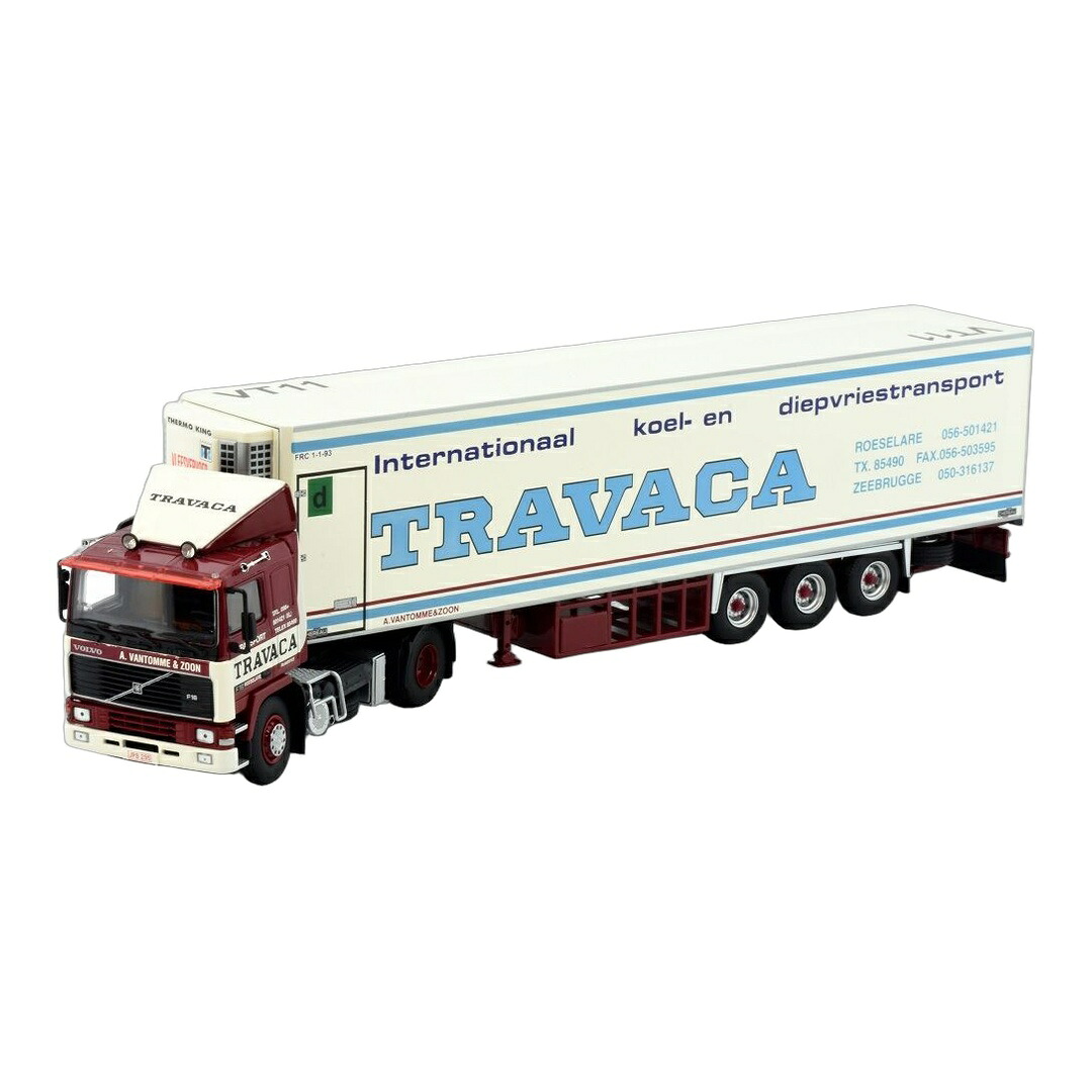 Travaca ボルボ F16 4x2 冷凍冷蔵 セミトレーラー 3軸 冷凍車 / TEKNO 1/50 トラック模型|ラストホビー