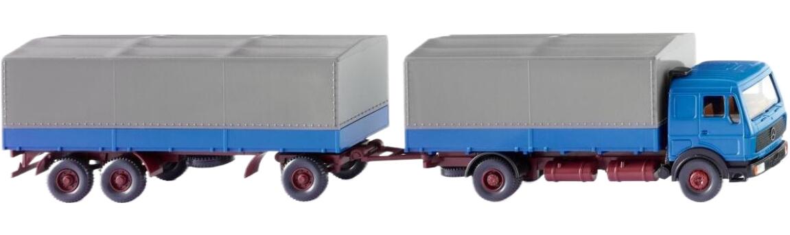 Mercedes Benzメルセデスベンツ NG Flatbedフラットベッド Truck-Trailer トラック 模型 /Wiking 1/87