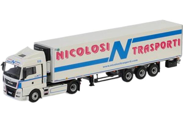 Nicolosi Trasporti MAN TGX XLX Euro6 Reefertrailer冷蔵トレーラ 貨物自動車 ひな形 /WSI 1/50