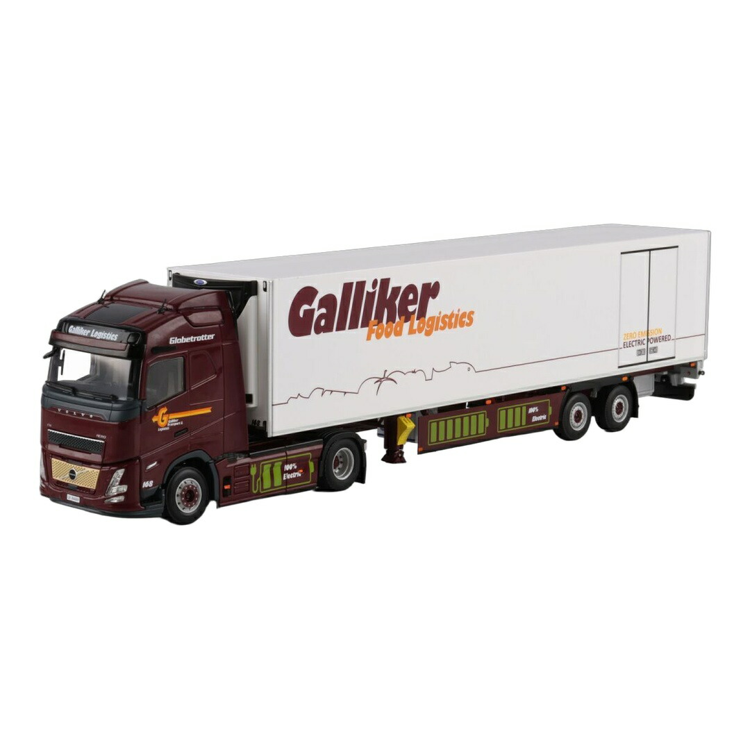 Galliker ボルボ FH Aero グローブトロッター エレクトリック 冷凍冷蔵セミトレーラー 冷凍車 / WSI 1/50 トラック模型