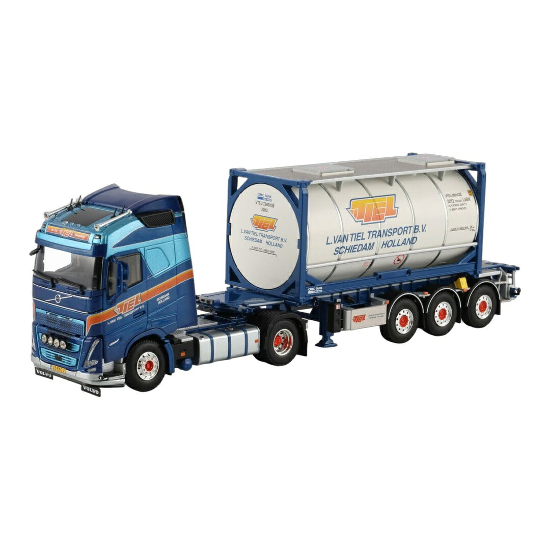 WS L. van Tiel ボルボ FH5 グローブトロッター 4x2 30フィート コンテナトレーラー 3軸 20フィート タンクコンテナ / WSI 1/50 トラック模型