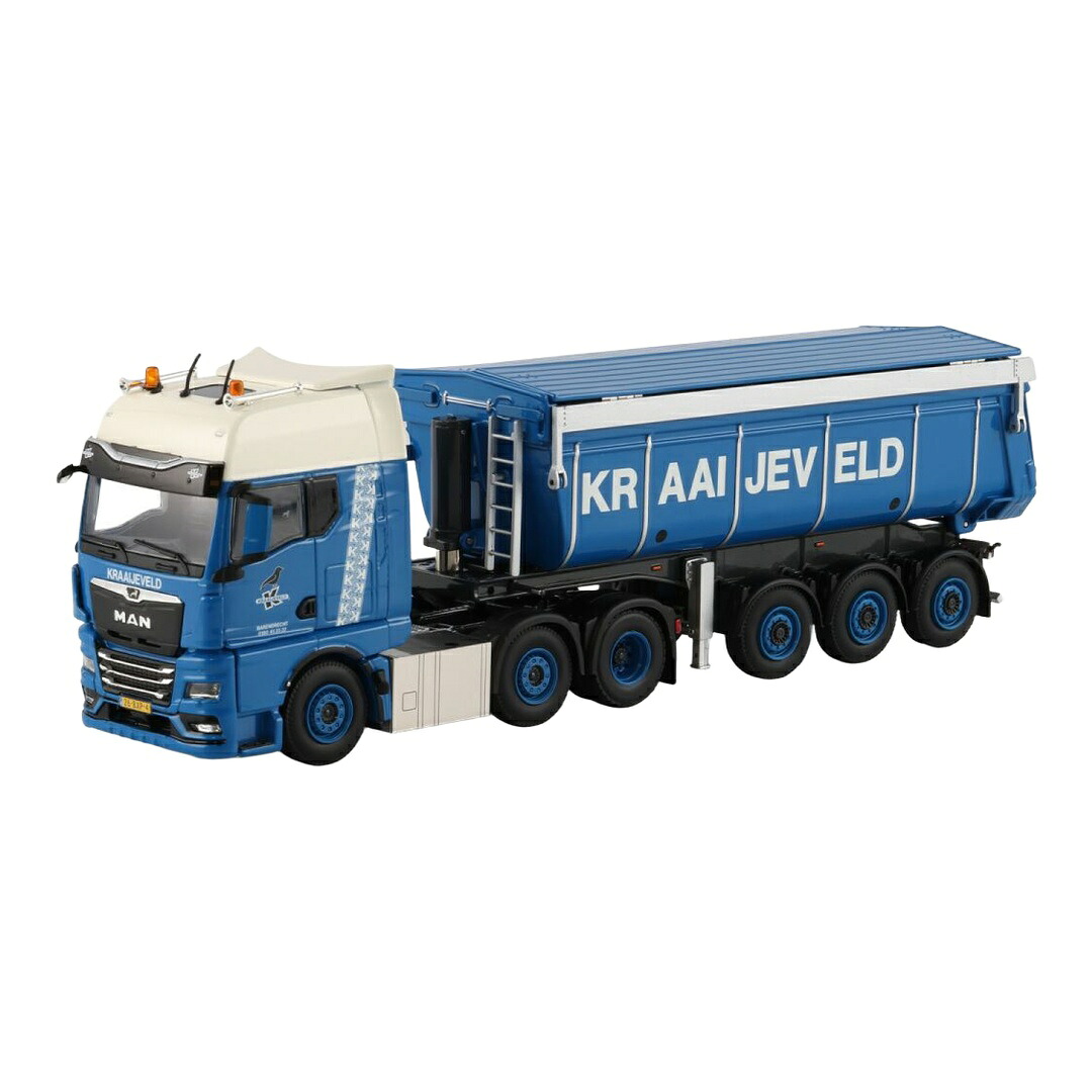 Kraaijeveld MAN TGX GX 6x2 ツインステア ダンプトレーラー 3軸 / WSI 1/50 ミニカー トラック模型｜ラストホビー