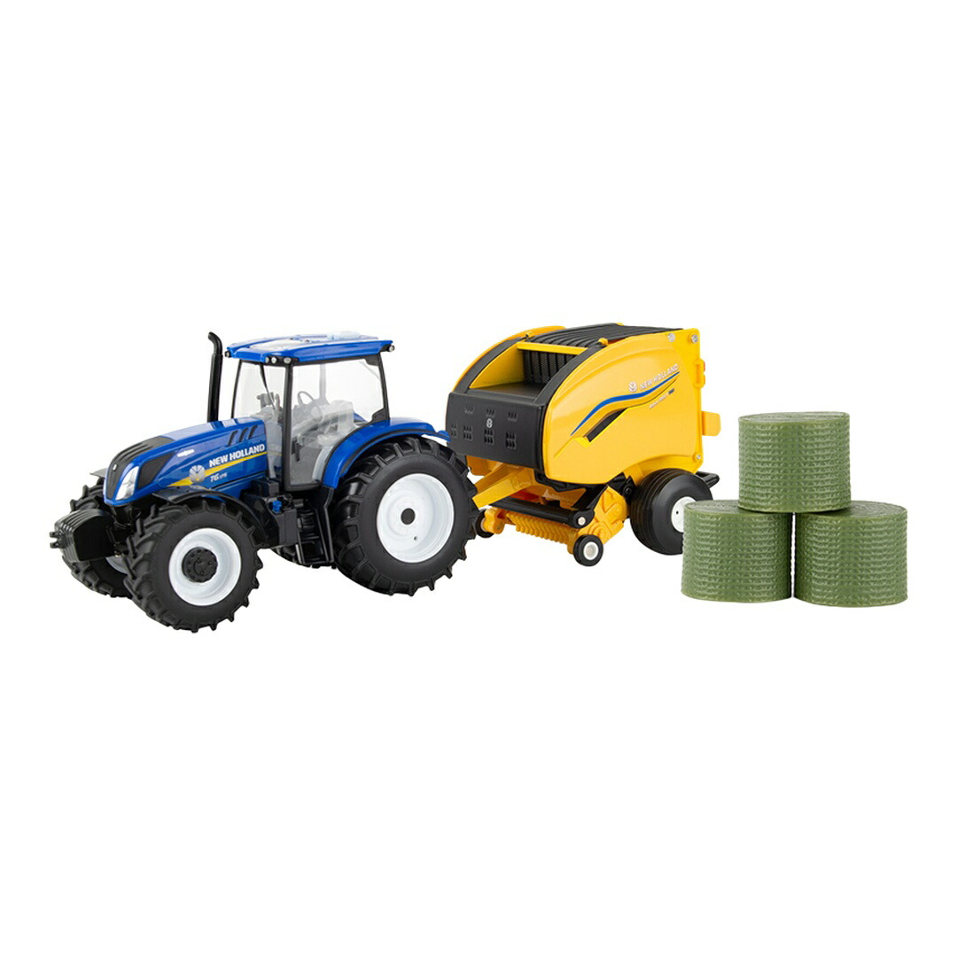 New Holland T6.175 Tractorトラクタ and 561 Round Baler / ERTL 1/64 ひな形