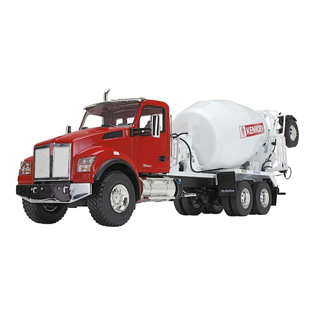 ケンワース Kenworth T880S コンクリートミキサー McNeilus Bridgemaster レッド ホワイト / FIRST GEAR 1/34 ミニカー トラック模型｜ラストホビー
