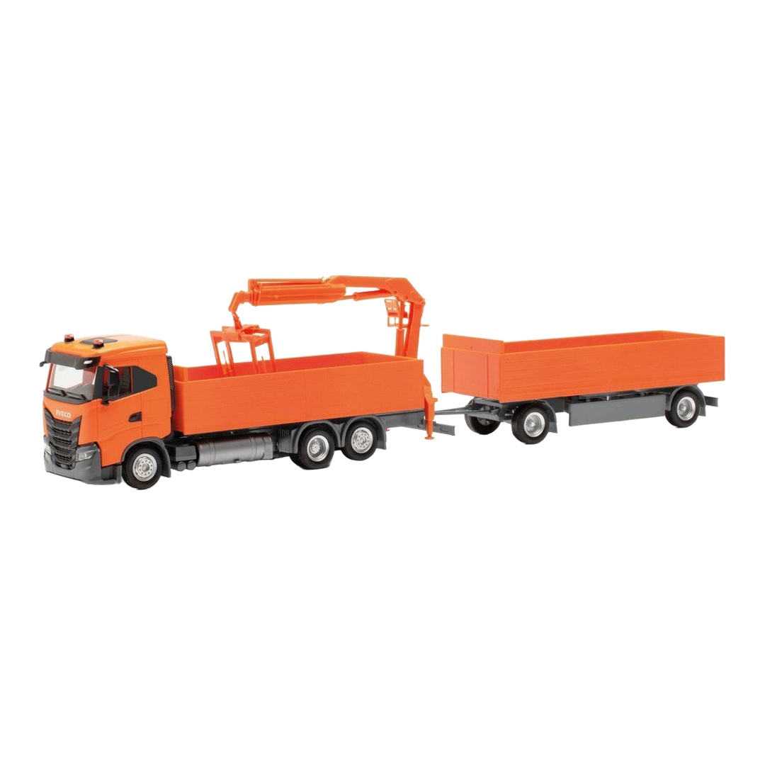 イベコ S-Way ND 建材トレーラー オレンジ / Herpa 1/87 ミニカー トラック模型｜ラストホビー