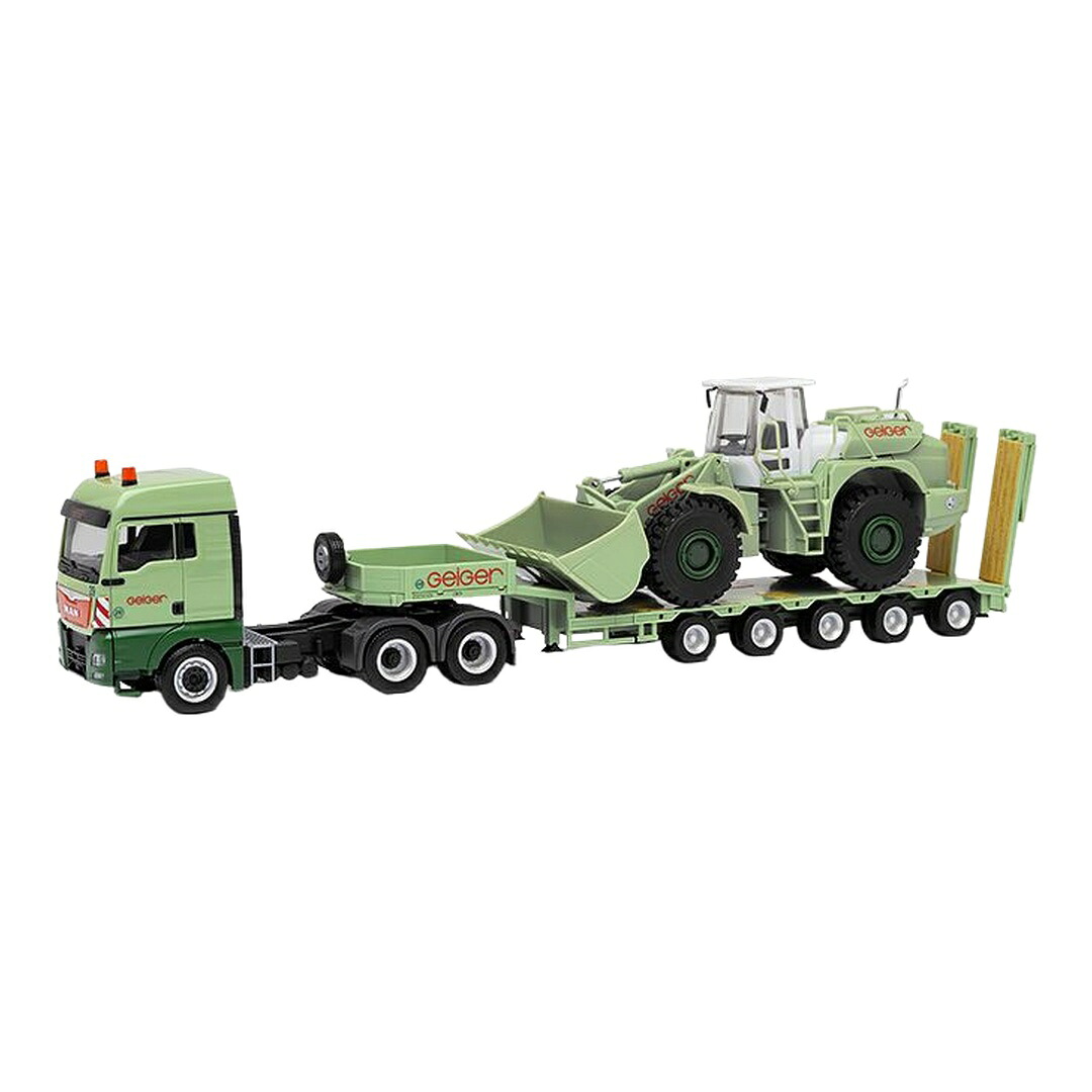 Geiger MAN TGX XLX Euro 6 ローローダー Liebherr ホイールローダー積載 / Herpa 1/87 ミニカー トラック模型|ラストホビー