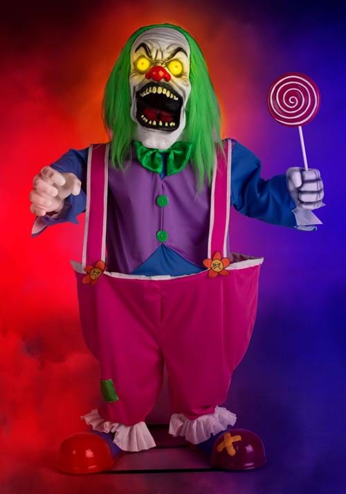 122cm クレイジーキラークラウン アニマトロニック デコレーション 動く 光る 音が鳴る ハロウィン装飾｜ラストホビー