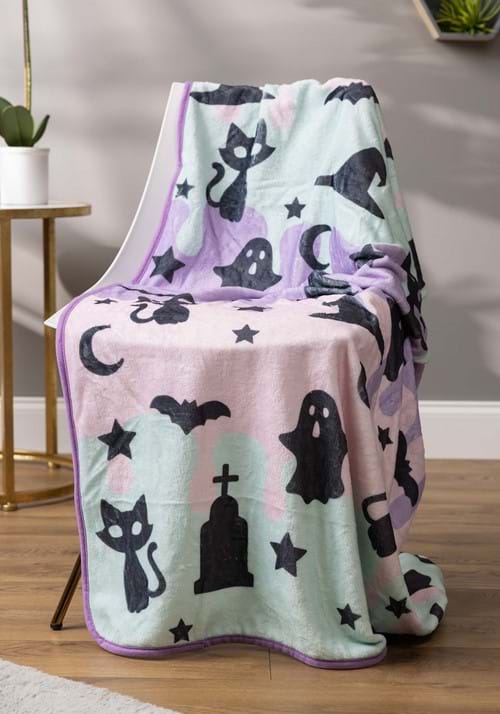 パステルハロウィン コンフォート スローブランケット 100%ポリエステル マイクロファイバーフリース 152cm x 122cm|ラストホビー