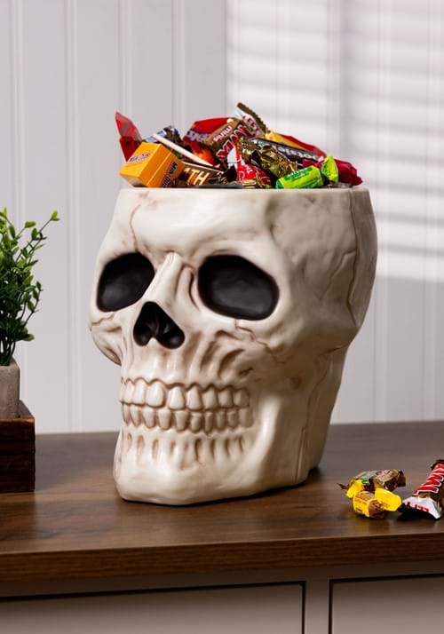 ハロウィン スカル キャンディボウル 23cm 装飾 成形プラスチック製 ペイント仕上げ
