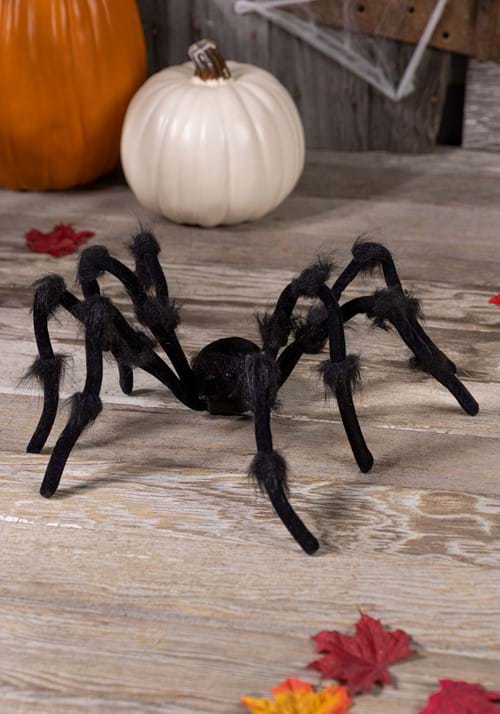 76cm ポーズ可能 ブラック スパイダー デコレーション ベルベット フェイクファー ハロウィン 飾り