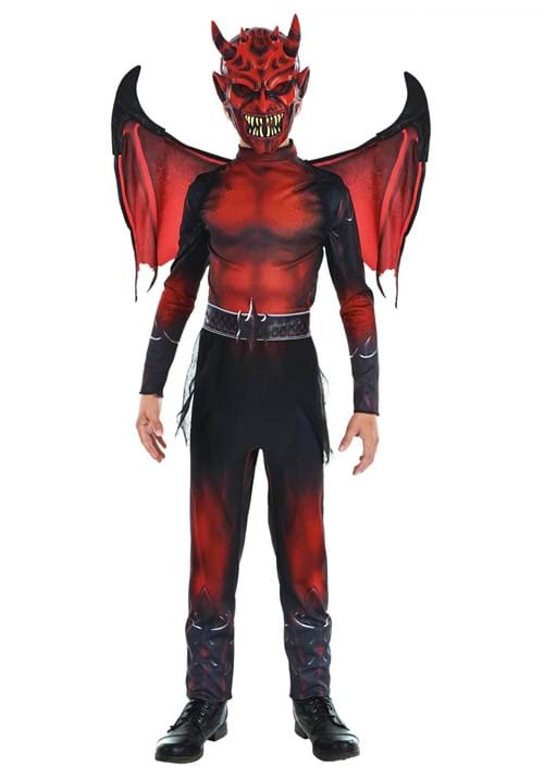 男の子用 レッド デーモン デビル コスチューム ハロウィン コスプレ衣装