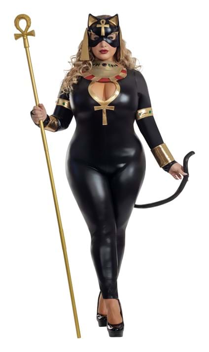 プラスサイズ 女性用 エジプト キャットスーツ コスチューム ハロウィン コスプレ|ラストホビー