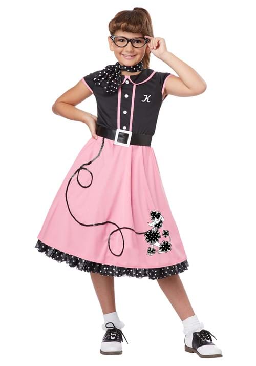 50's ピンクガール コスプレ コスチューム キッズ ハロウィン 仮装 レトロ イベント パーティー 女の子 子供 衣装 ワンピース ドレス ロカビリー