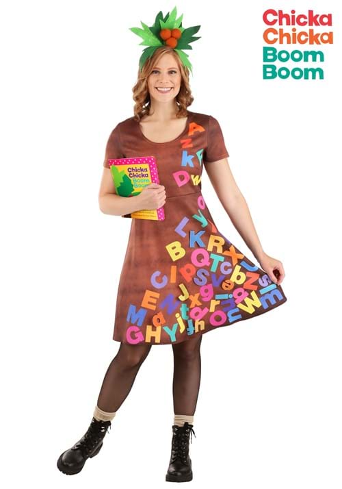 Chicka Chicka Boom Boom コスプレ コスチューム レディース ハロウィン 仮装 絵本 衣装 大人用 イベント パーティー 学園祭 文化祭 木のコスプレ ヘッドバンド アルファベット|ラストホビー