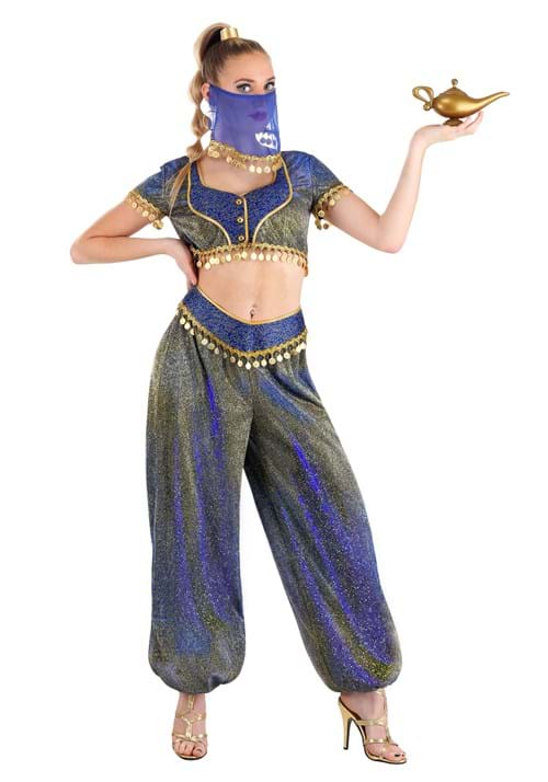 アラビアンナイト セクシーなジーニー コスプレ コスチューム レディース ハロウィン 仮装 アラジン ランプの魔人 衣装 女性大人用 イベント パーティー