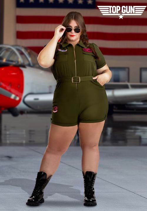 大きいサイズ トップガン フライトスーツ ロンパー コスチューム レディース 大人 女性 ハロウィン コスプレ衣装|ラストホビー