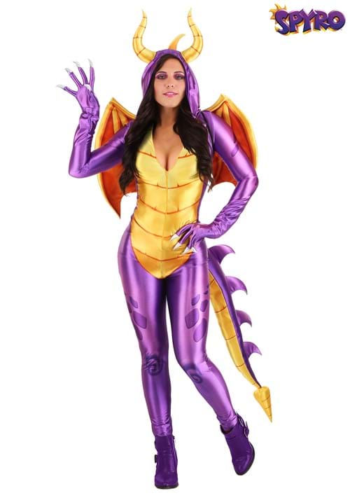 Spyro the Dragon スパイロ・ザ・ドラゴン コスプレ コスチューム レディース ハロウィン 仮装 竜 龍 ドラゴン 衣装 大人用 イベント パーティー ジャンプスーツ コスプレ衣装|ラストホビー