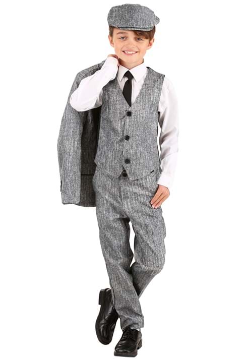 ギャング コスプレ コスチューム キッズ ハロウィン 仮装 1920年代 スーツ 衣装 子供用 男の子 イベント パーティー グレー ストライプ 発表会 学芸会 文化祭|ラストホビー