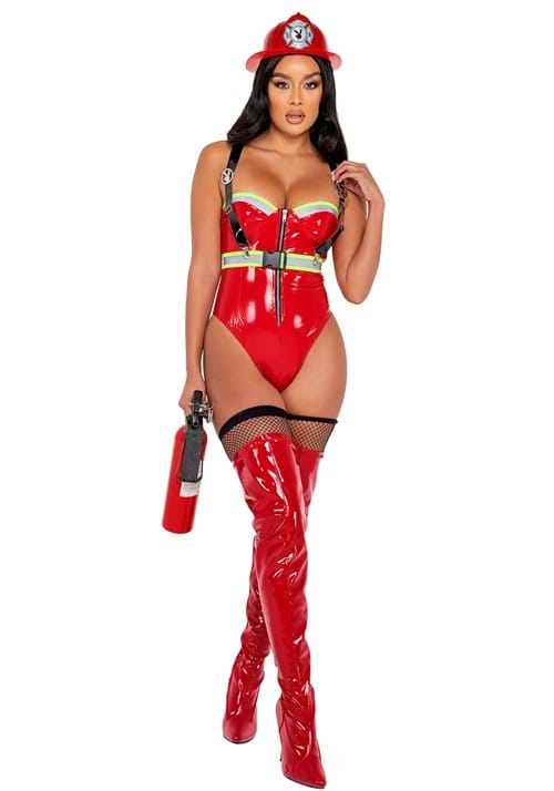 セクシー消防士 コスプレ コスチューム レディース ハロウィン 仮装 消防隊員 衣装 大人用 プレイボーイ イベント パーティー ボディスーツ サスペンダー付き|ラストホビー