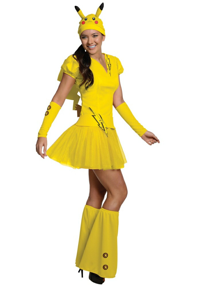 二次会 結婚式 仮装 パーティー 宴会 ハロウィン コスチューム ピカチュー 仮装コスチューム Pokemonポケモン Pokemonポケモン ピカチュー 大人用 ラストホビーハロウィンコスプレ コスプレ衣装 コスチューム一式 女性