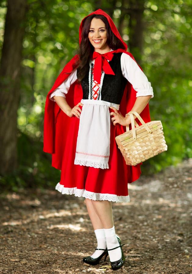 プラスサイズ レッド ライディング フード 赤ずきんちゃん 大人用 コスチューム ハロウィン コスプレ 衣装 仮装 3点セット｜ラストホビー