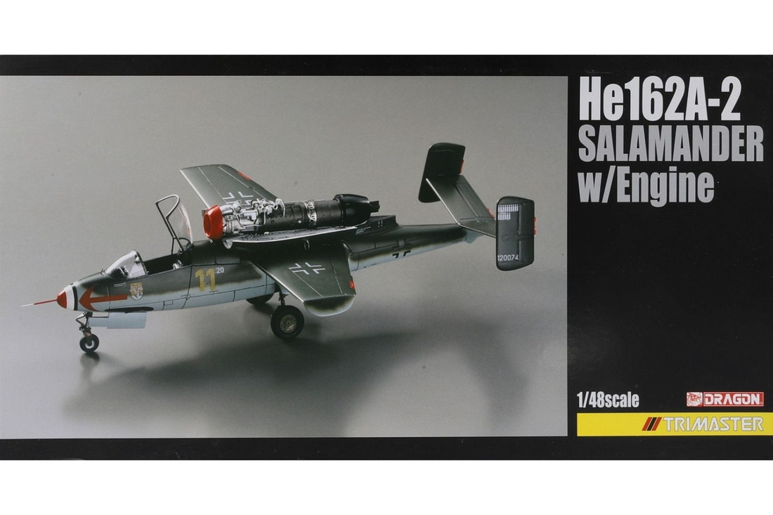He 162A 2 Salamanderサラマンダー w/engine エンジン付 組み立てプラモキット模型 /Dragonドラゴン 1/48