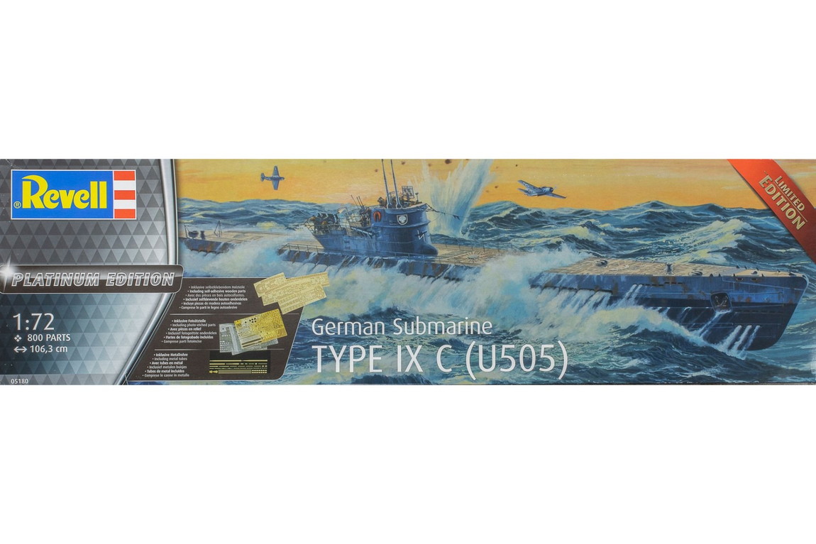 German Submarineドイツ潜水艦 Type IX C Platinum Edition 組み立てプラモキット模型 /Revellレベル 1/72