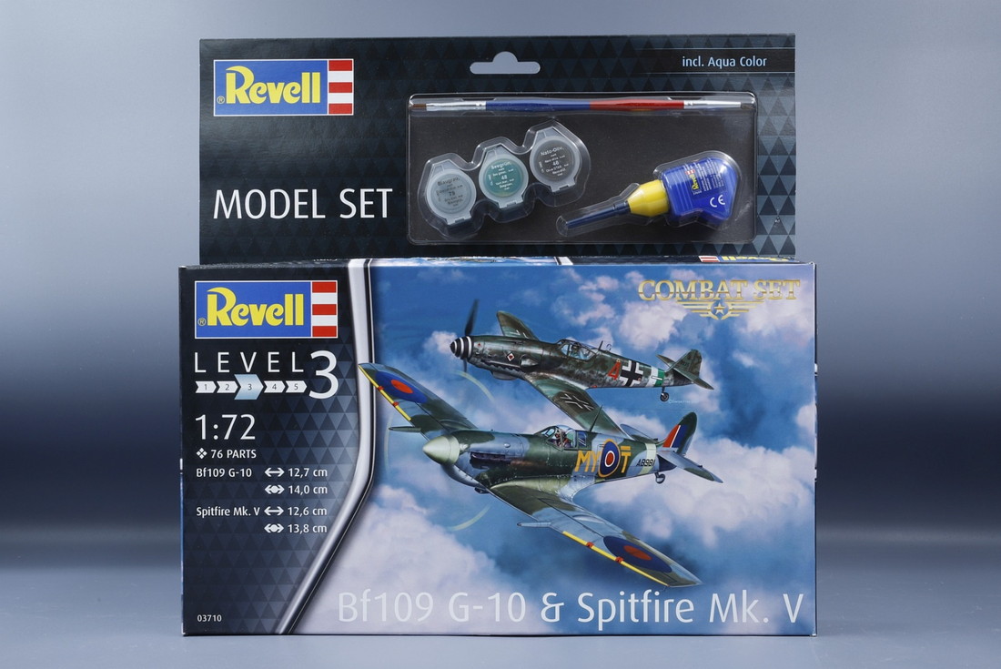 Bf 109 G 10 & Spitfire Mk.V Combat Set メッサーシュミット スピットファイア 組み立てプラモキット模型 /Revellレベル 1/72