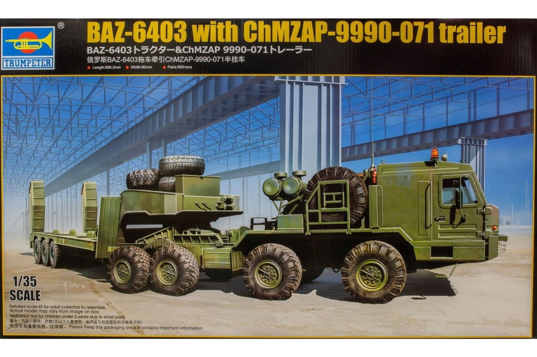 BAZ 6403 with ChMZAP 9990 071 trailerトレーラー 組み立てプラモキット模型 /Trumpeterトランペッター 1/35