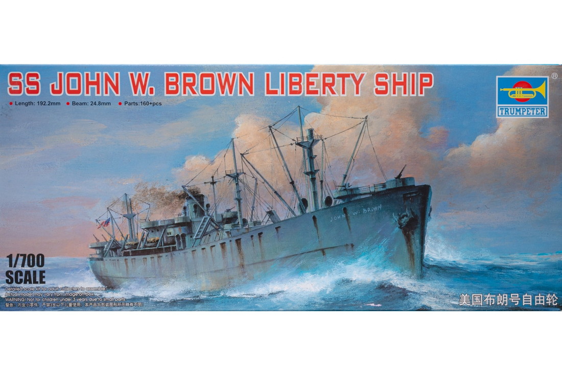 American Merchant Ship SS John W. Brown Liberty Ship 組み立てプラモキット模型 /Trumpeterトランペッター 1/700