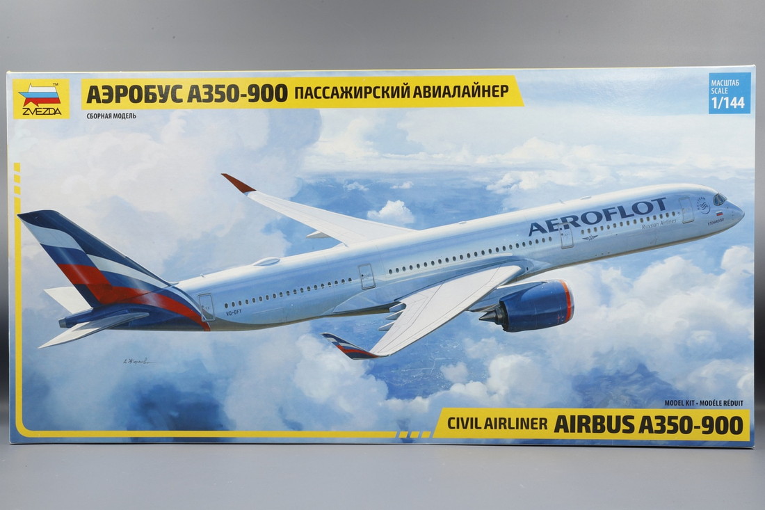 Airbusエアバス A350 900 Civil Airliner旅客機 組み立てプラモキット模型 /Zvezdaズベズダ 1/144