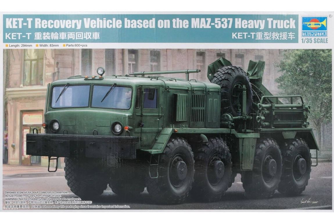 KET-T Recovery Vehicle Based on MAZ-537 Heavy Truck 組み立てプラモキット模型 ミリタリー /Trumpeter 1/35｜ラストホビー