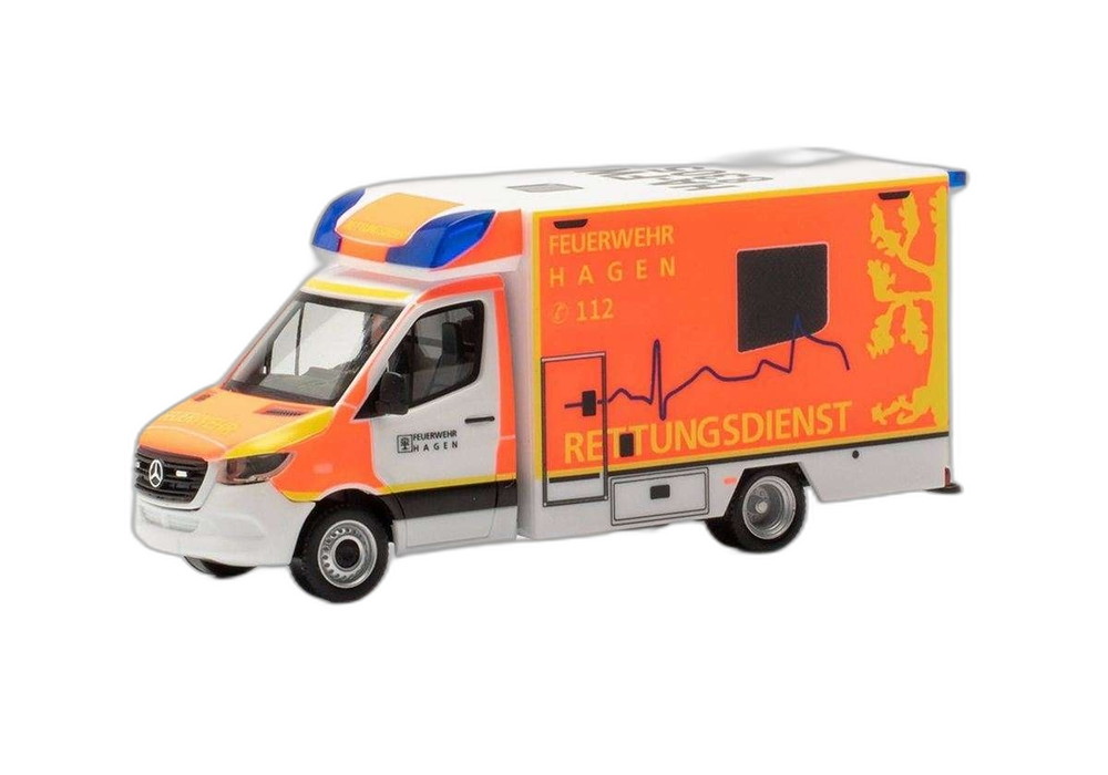 Hagen ファイヤーハウス Mercedes Benz Sprinter 18/ Herpa 1/87  ひな形 ミニカー 乗り物のおもちゃ-おもちゃ