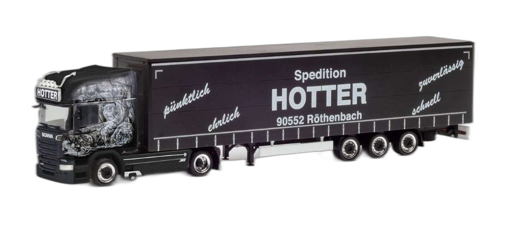 Hotter Scania R 13 TL 置き目ラインドライブ 引き幕/ Herpa 1/87  ひな形 ミニカー 車-ミニカー・トイカー-おもちゃ