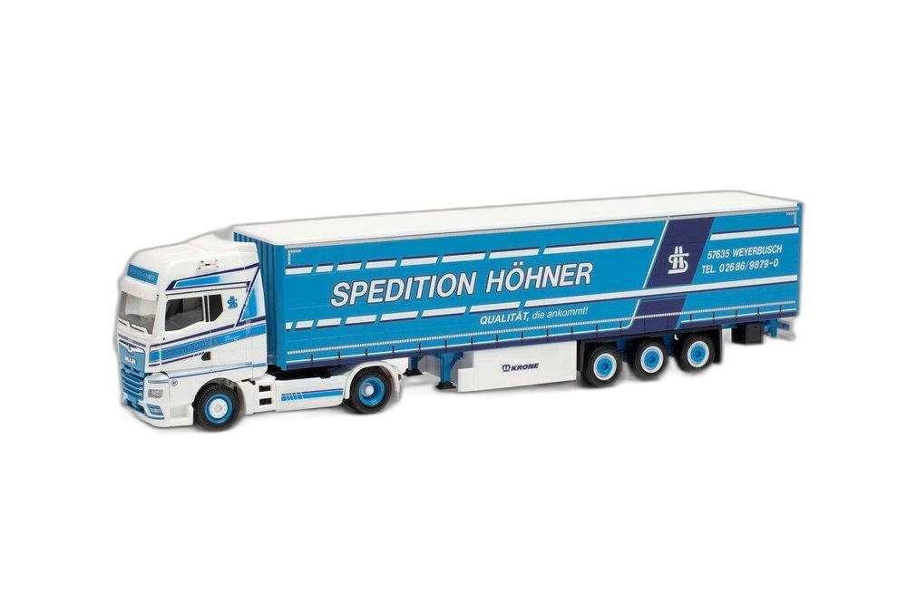 Hohner MAN TGX GX カーテンサイド セミトレーラー/ Herpa 1/87 模型 ミニカー