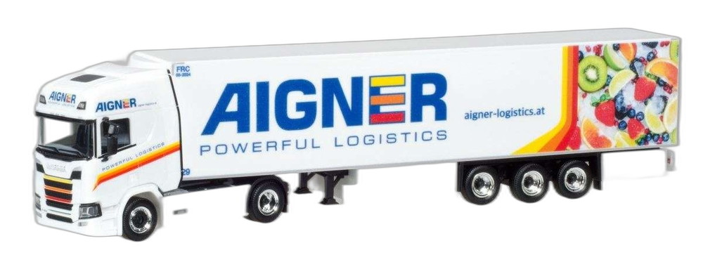 Aigner Scania CR20固定ディスク 冷蔵トレーラ 933063/ Herpa 1/87  ひな形 ミニカー おもちゃ-車-ミニカー・トイカー