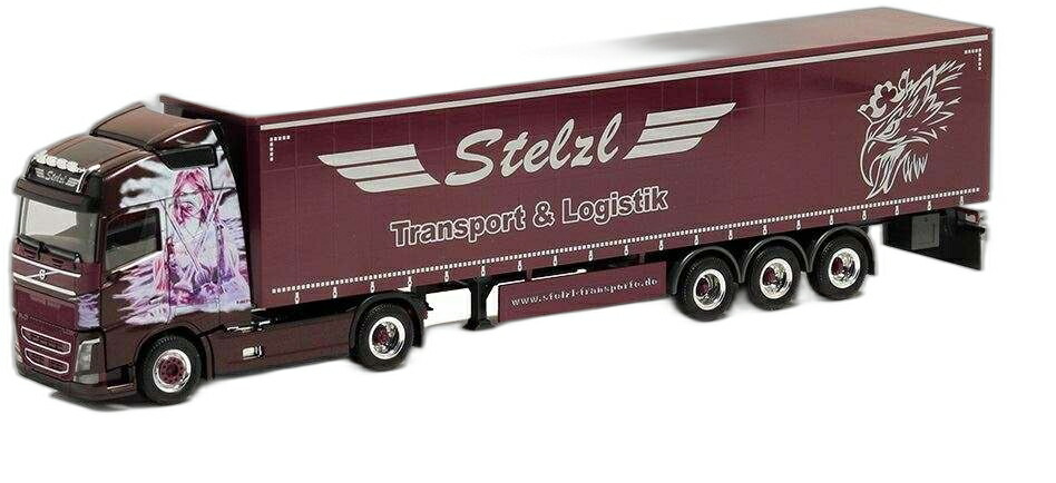 Stelzl Volvo FH Globetrotter 引き幕側面/ Herpa 1/87  ひな形 ミニカー 車-おもちゃ-ミニカー・トイカー