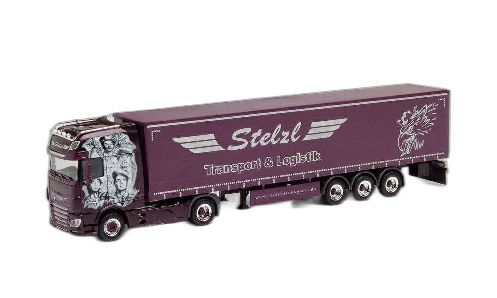 Stelzl DAF XF Super Space Cab 引き幕側面/ Herpa 1/87  ひな形 ミニカー 車-乗り物のおもちゃ