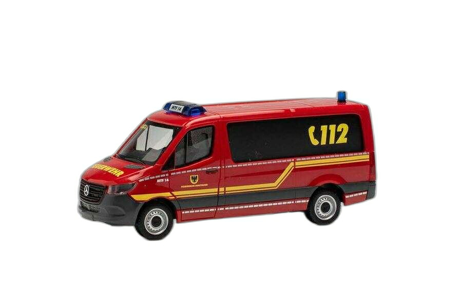 ドルトムントファイヤーハウス Mercedes Benz Sprinter/ Herpa 1/87  ひな形 ミニカー 車-乗り物のおもちゃ
