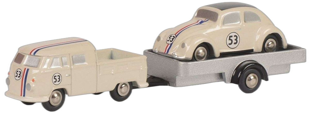 Volkswagen T1 DoKa トレーラ Volkswagen/ Schuco 1/87  ひな形 ミニカー 乗り物のおもちゃ-おもちゃ-車