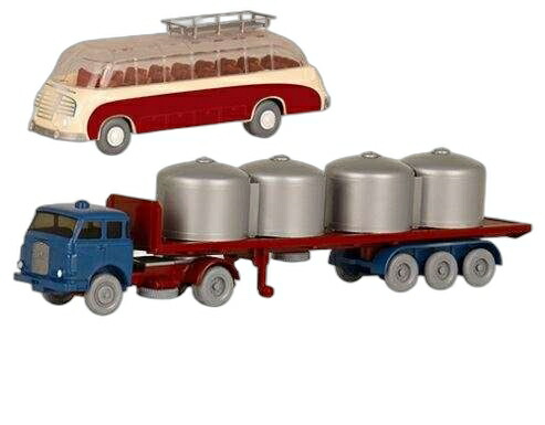 Set 82 MAN 平台セミトレーラー + Setra/ Wiking 1/87  模型 ミニカー
