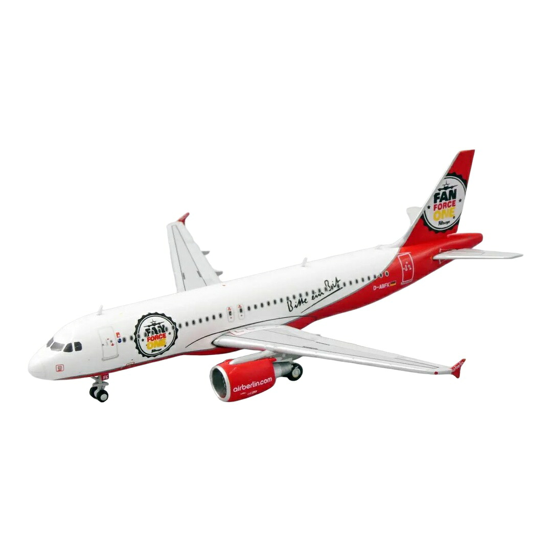 エアーベルリン Air Berlin エアバス A320-200 D-ABFK 「FAN FORCE ONE」特別塗装 / JC Wings 1/400 飛行機模型 旅客機｜ラストホビー