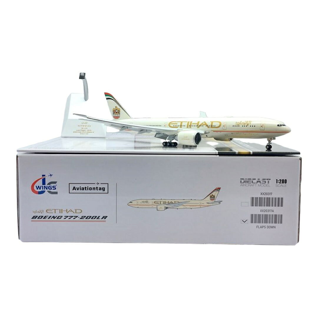 エティハド航空 Etihad Airways ボーイング 777-200LR A6-LRB フラップダウン アビエーションタグ付き / JC Wings 1/200 飛行機模型 旅客機｜ラストホビー 40,885円