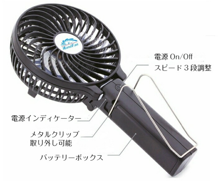 ハンディ扇風機ミニファンクリップ4時間動くスポーツ観戦ハイキングキャンプ傘に取付ベビーカーおしゃれ充電式軽い風量強力ポータブル18650リチウム充電池式バッテリー【送料無料】