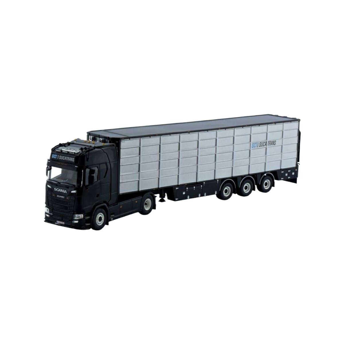 Tekno Sucatrans Scania R続きもの 店卸し資産トレーラ付き添い人（レジン） 73374 貨物自動車1/50 組み上げる機械類ひな形 工事鉄道車両
