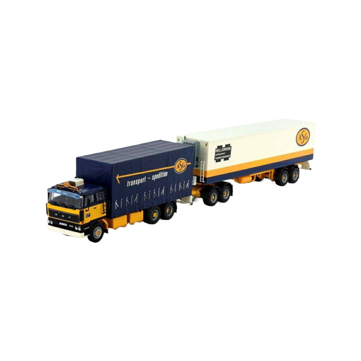 Tekno ASG DAF 2800 モーターワーゲン 冷蔵トレーラ 74199 貨物自動車1/50 組み上げる機械類ひな形 工事鉄道車両