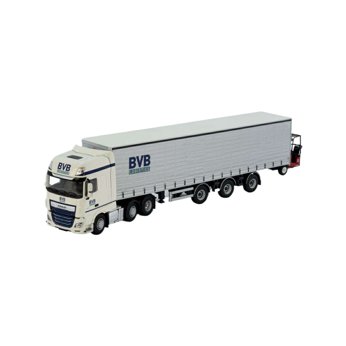 Tekno BVB Logistics DAF XF スーパースペースキャブ カーテンサイドセミトレーラー 77043 トラック1/50 建設機械模型 工事車両