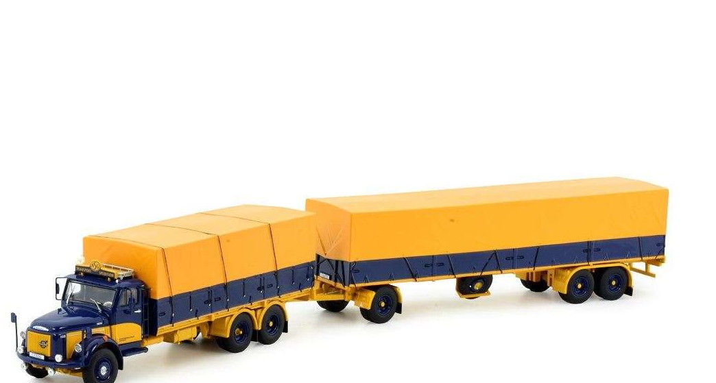 ASG Ove Petterson Volvo N88 Tarpaulin Truck-Trailer 81341 貨物自動車 /Tekno 1/50 組み上げる機械類ひな形 細密画-